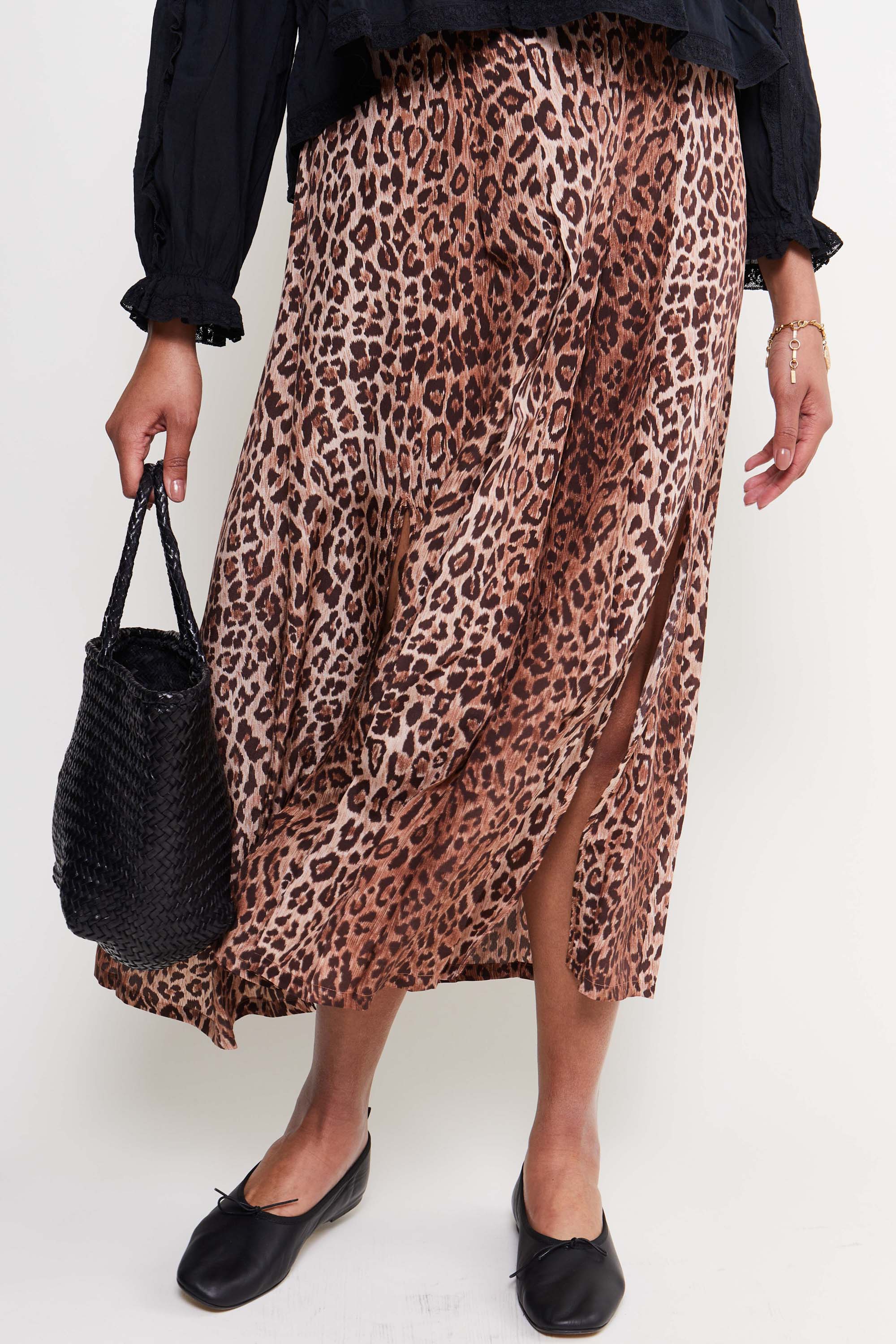 Red leopard deals pleated skirt