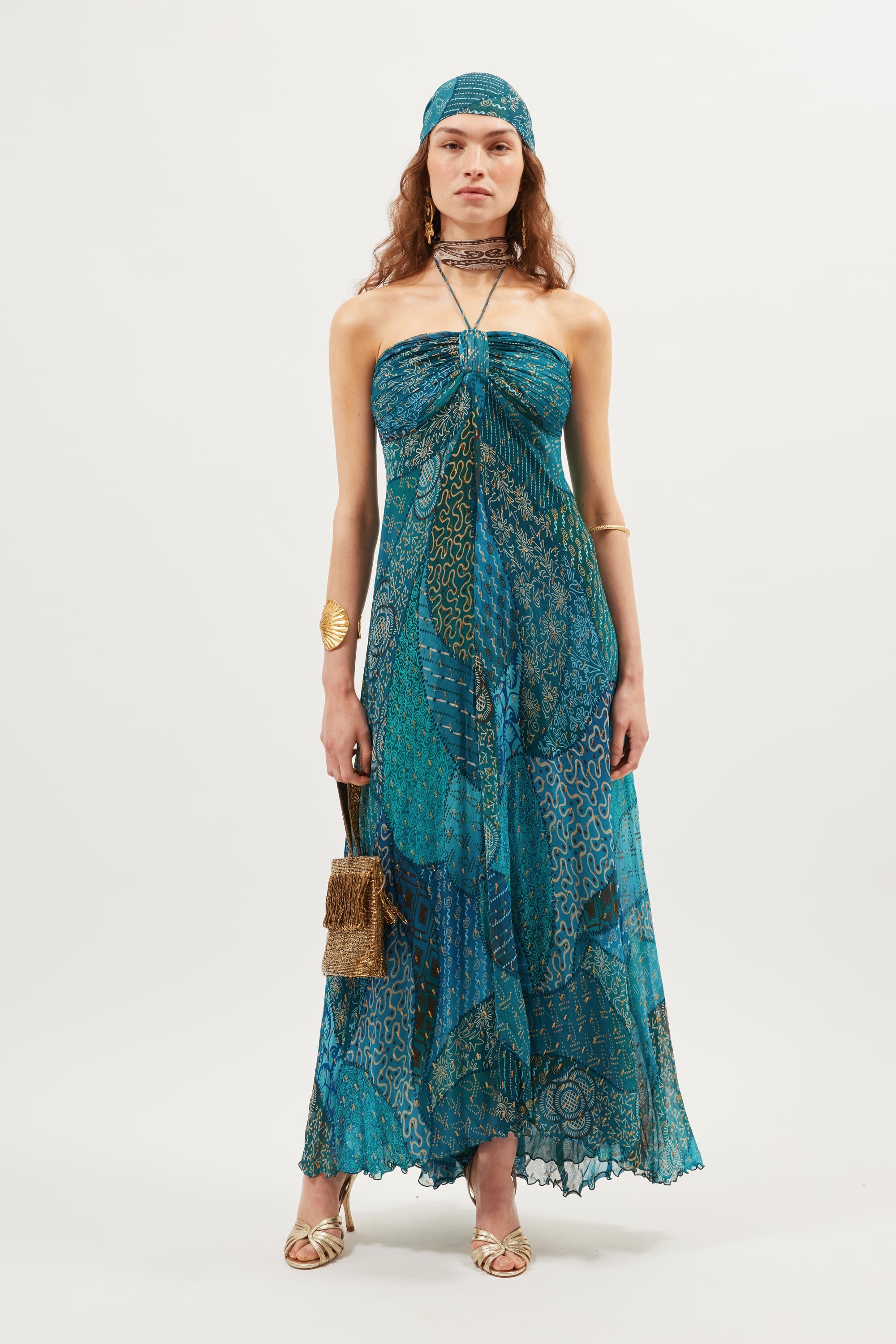 Samira Gown in Blue Ibiza Night Teal | RIXO USA ⋆