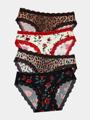 Classic  -  Four Pack Leopard Rose Multi