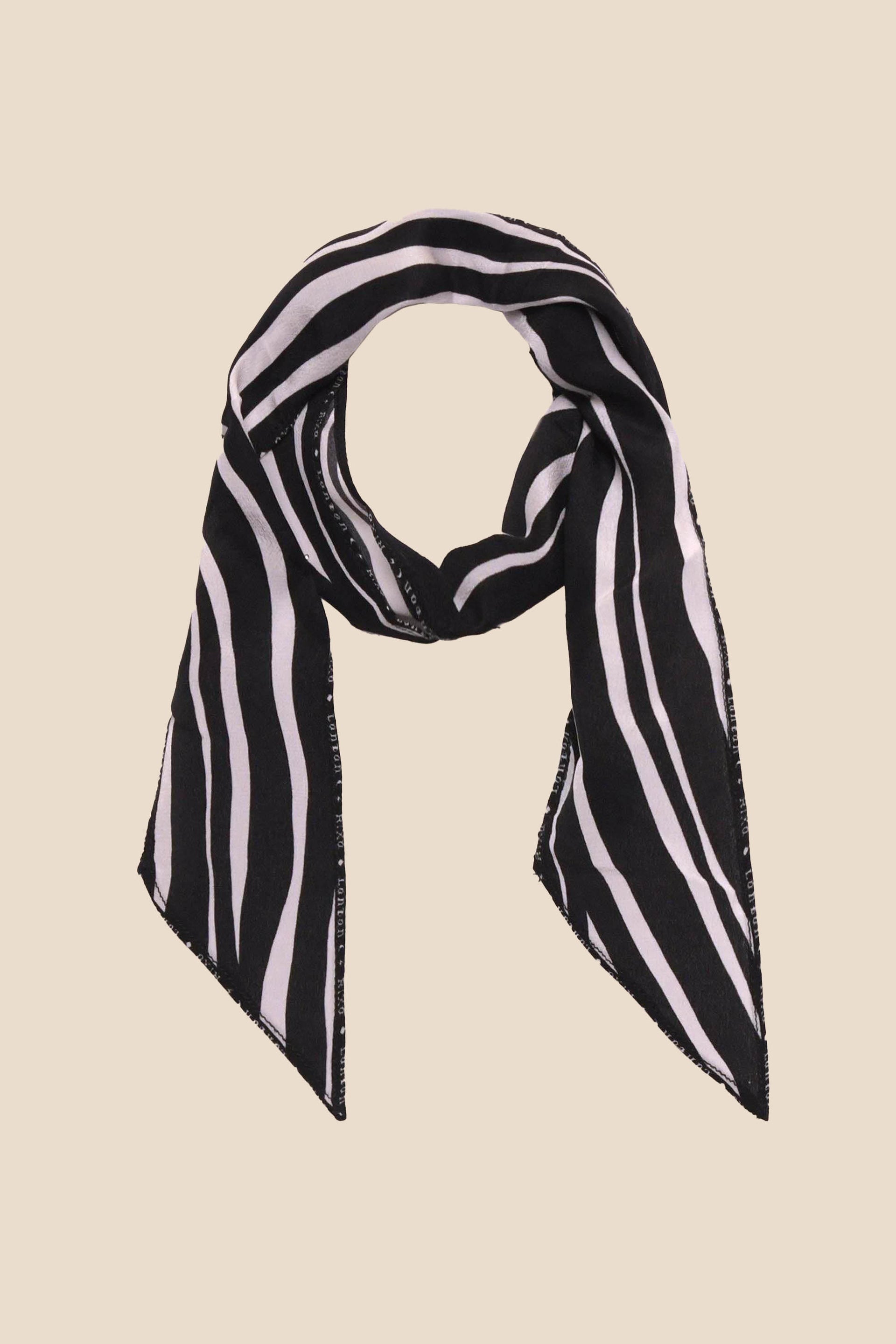 Alexa Silk Scarf in Abstract Zebra Black