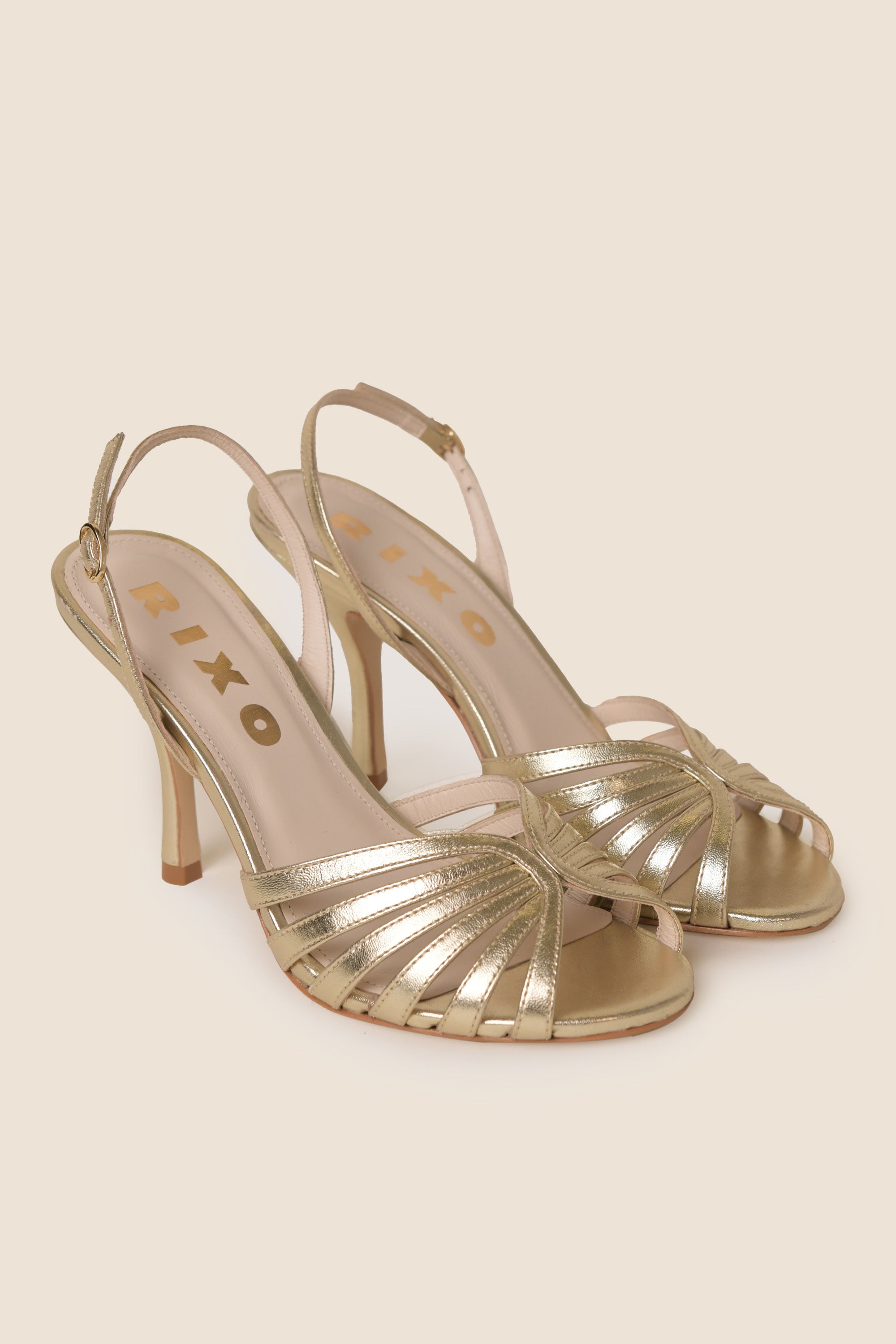 Mavi Leather Sandals in Gold