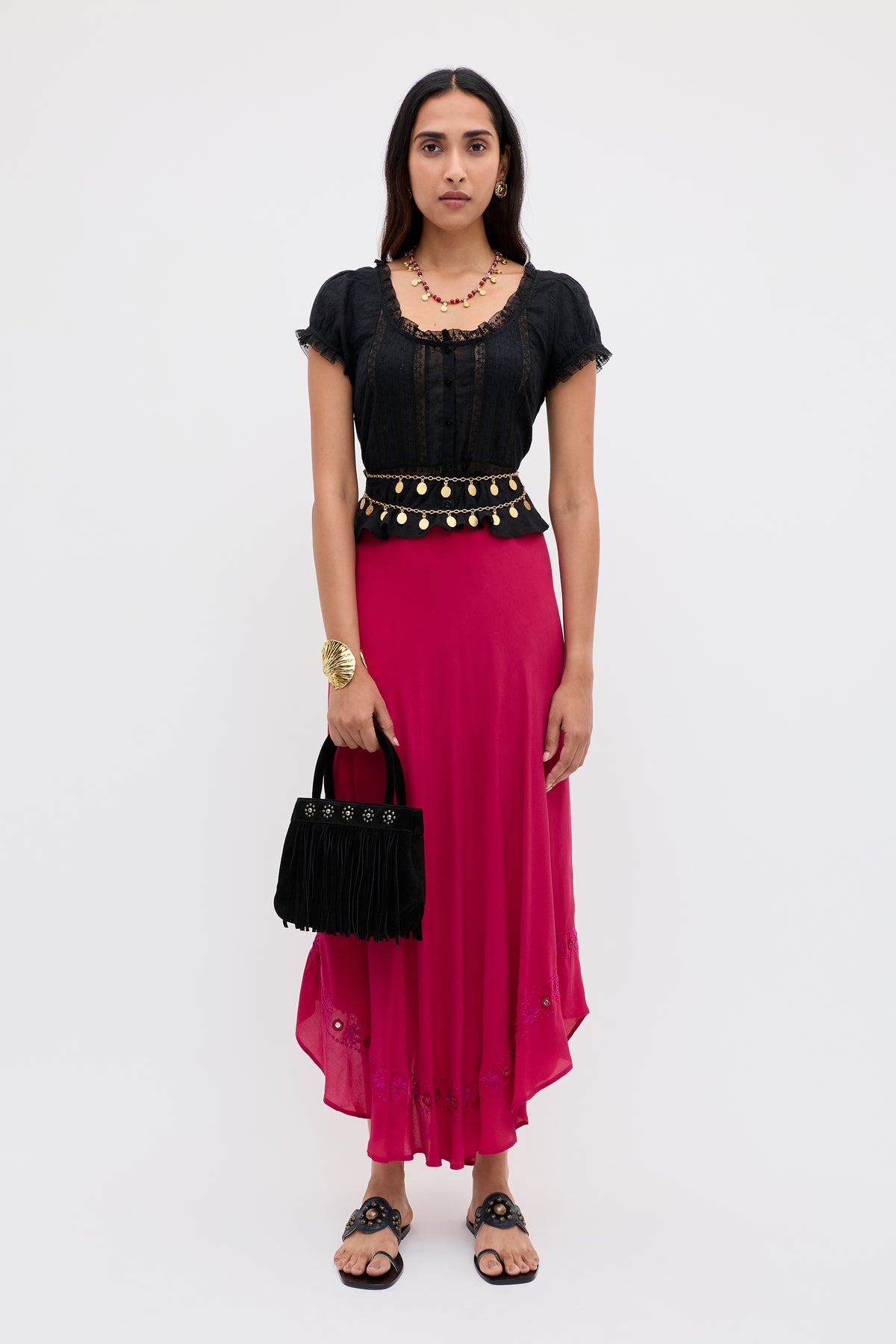 Rudy - Mirror Embellishment Magenta Pink