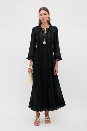 Silvi - Bud Trail Embroidery Black