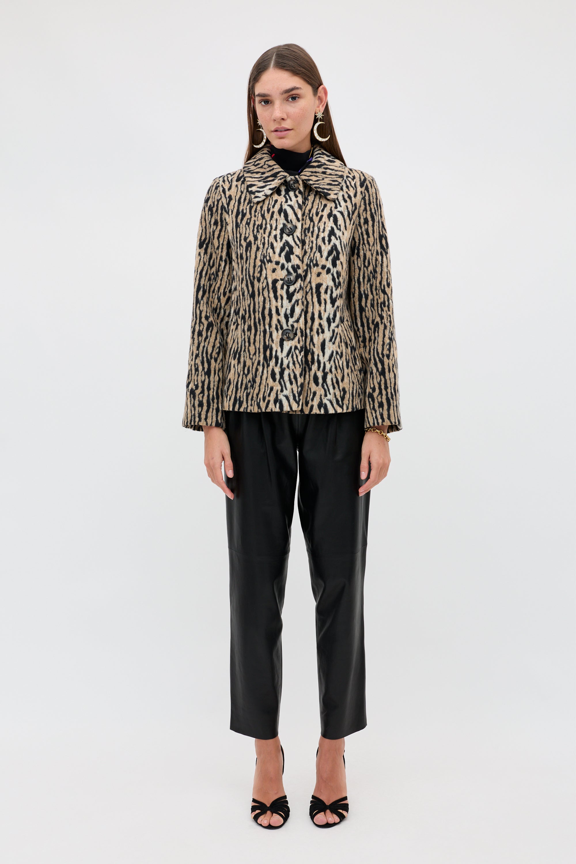 Tommie Leopard Jacket in Brown Bohemia Leopard | RIXO USA ⋆