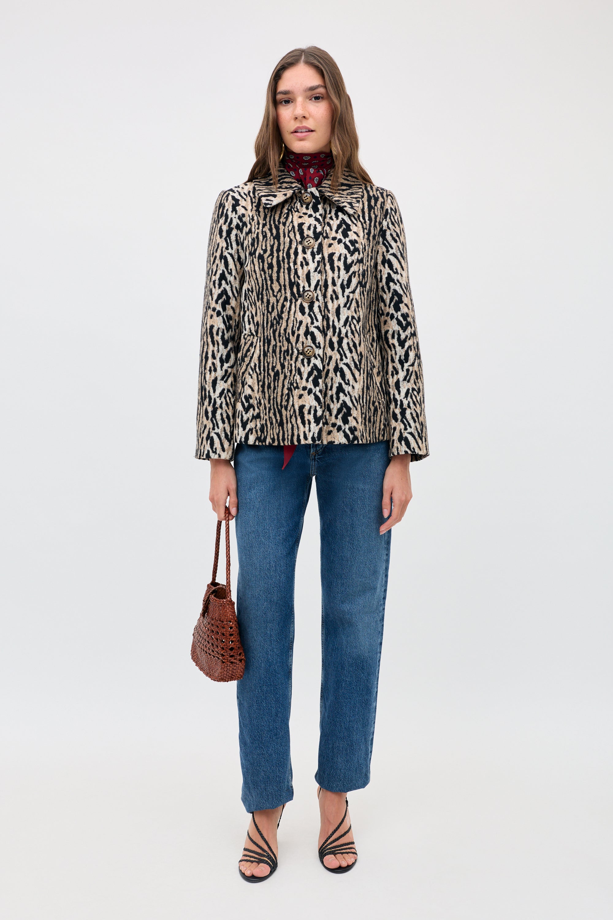 Tommie Leopard Jacket in Brown Bohemia Leopard | RIXO USA ⋆