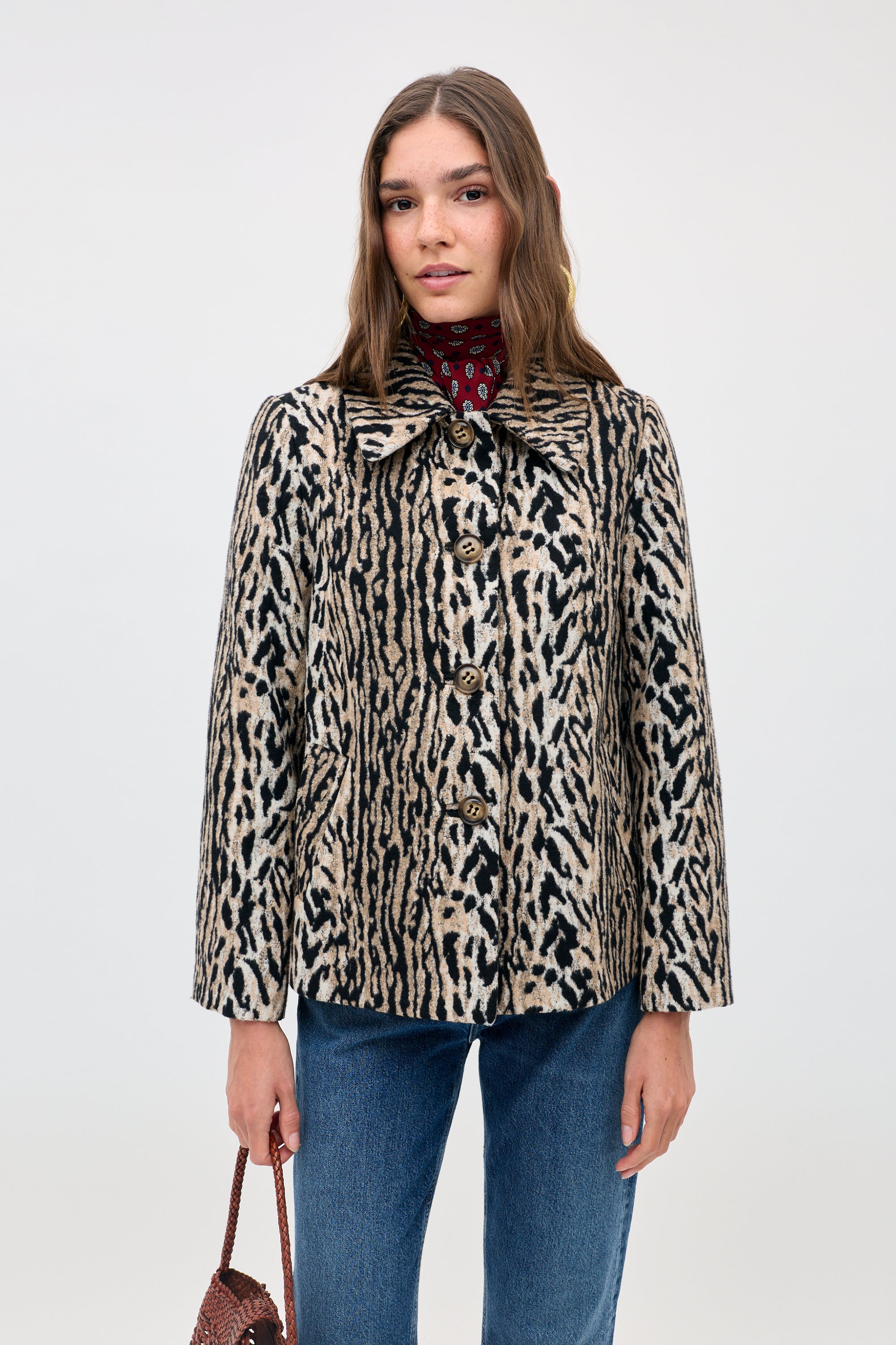 Tommie Leopard Jacket in Brown Bohemia Leopard | RIXO USA ⋆