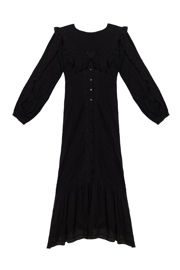 Hilary Cotton Dress in Black
