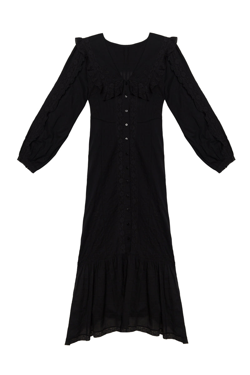 Hilary Cotton Dress in Black