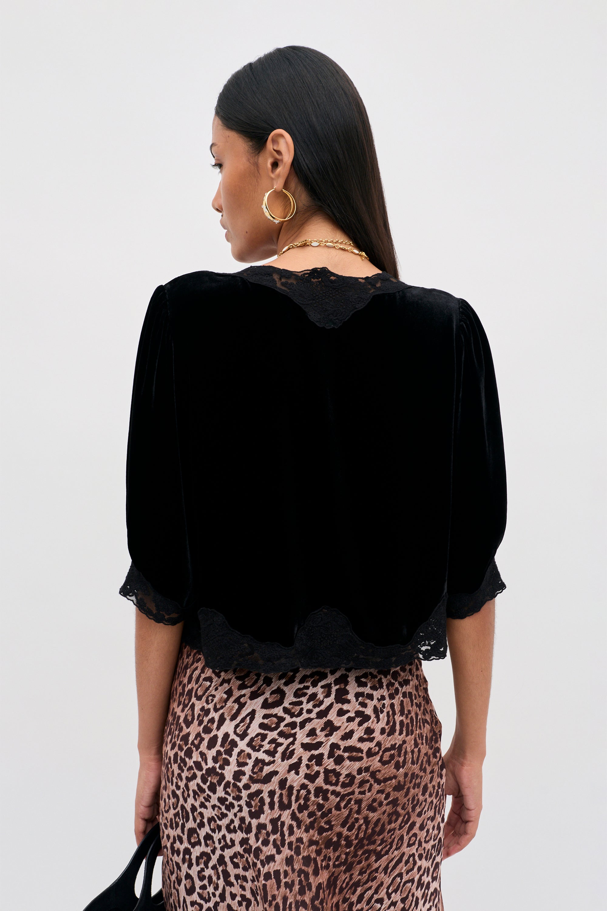 Ursula Silk-Velvet Top in Black | RIXO USA ⋆