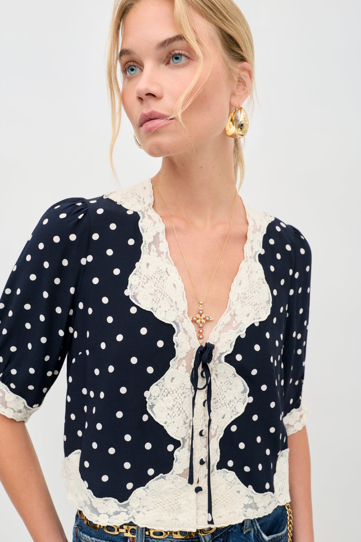 ursula top layla dot navy