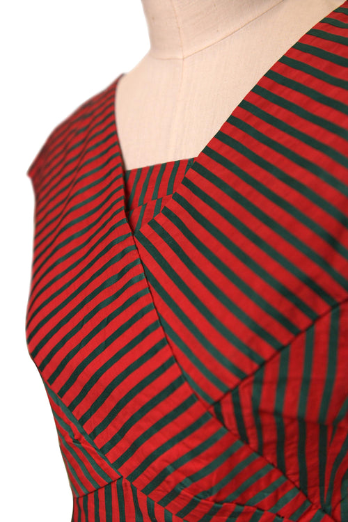 Vintage - Striped Peplum Top