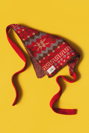 Wool Bandana - Fair Isle Red