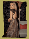 leopard print, backless, rixo dress