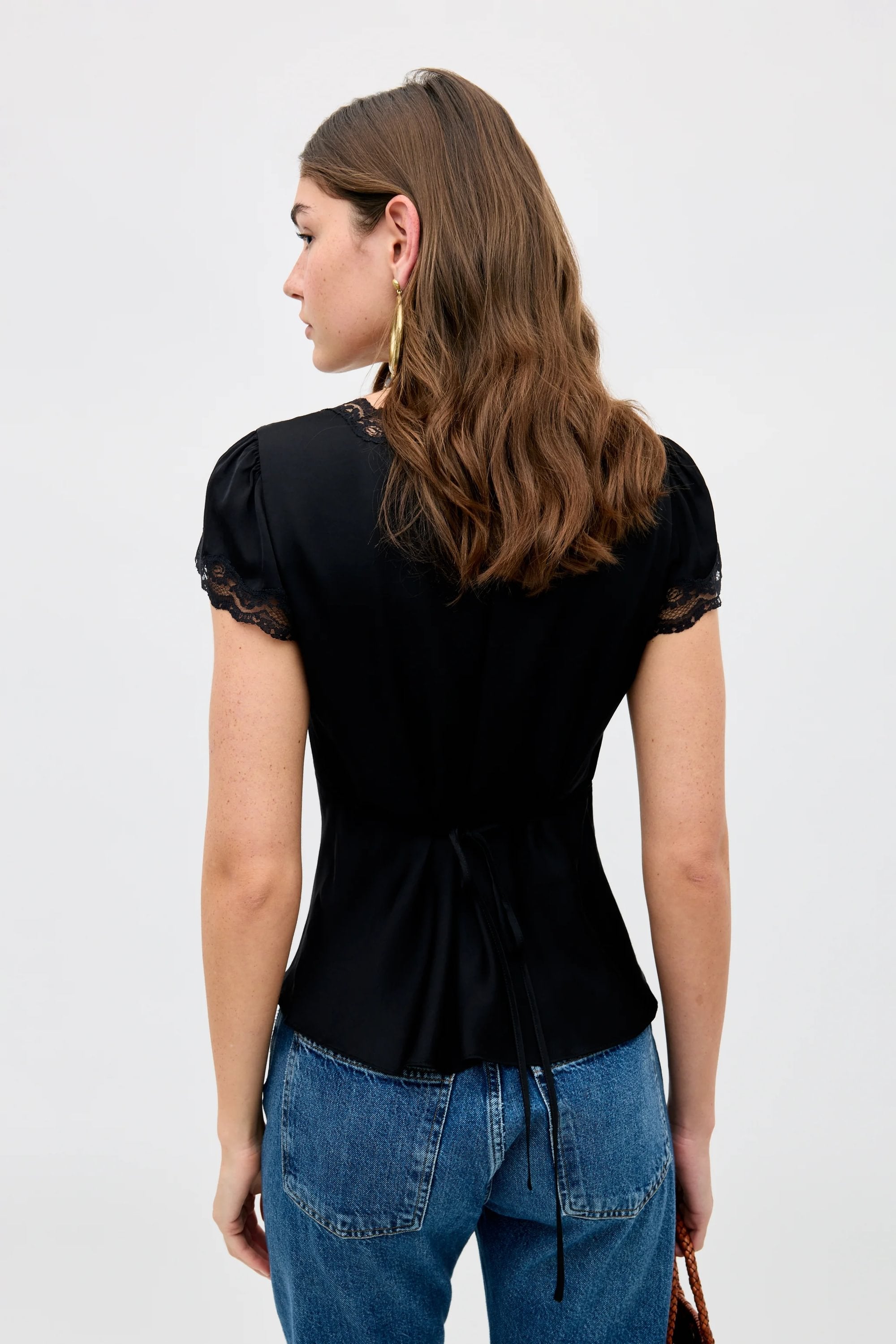 Karia Satin Top in Black | RIXO USA ⋆