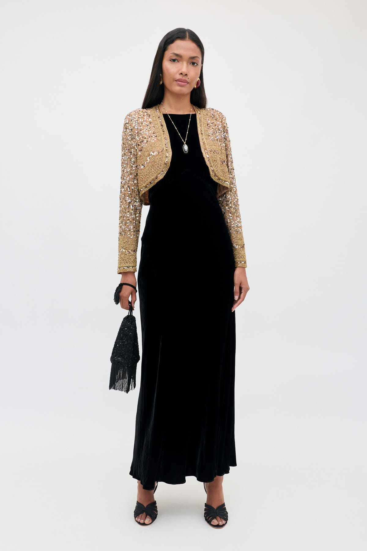 Cliona  -  Art Deco Embellishment Antique Gold