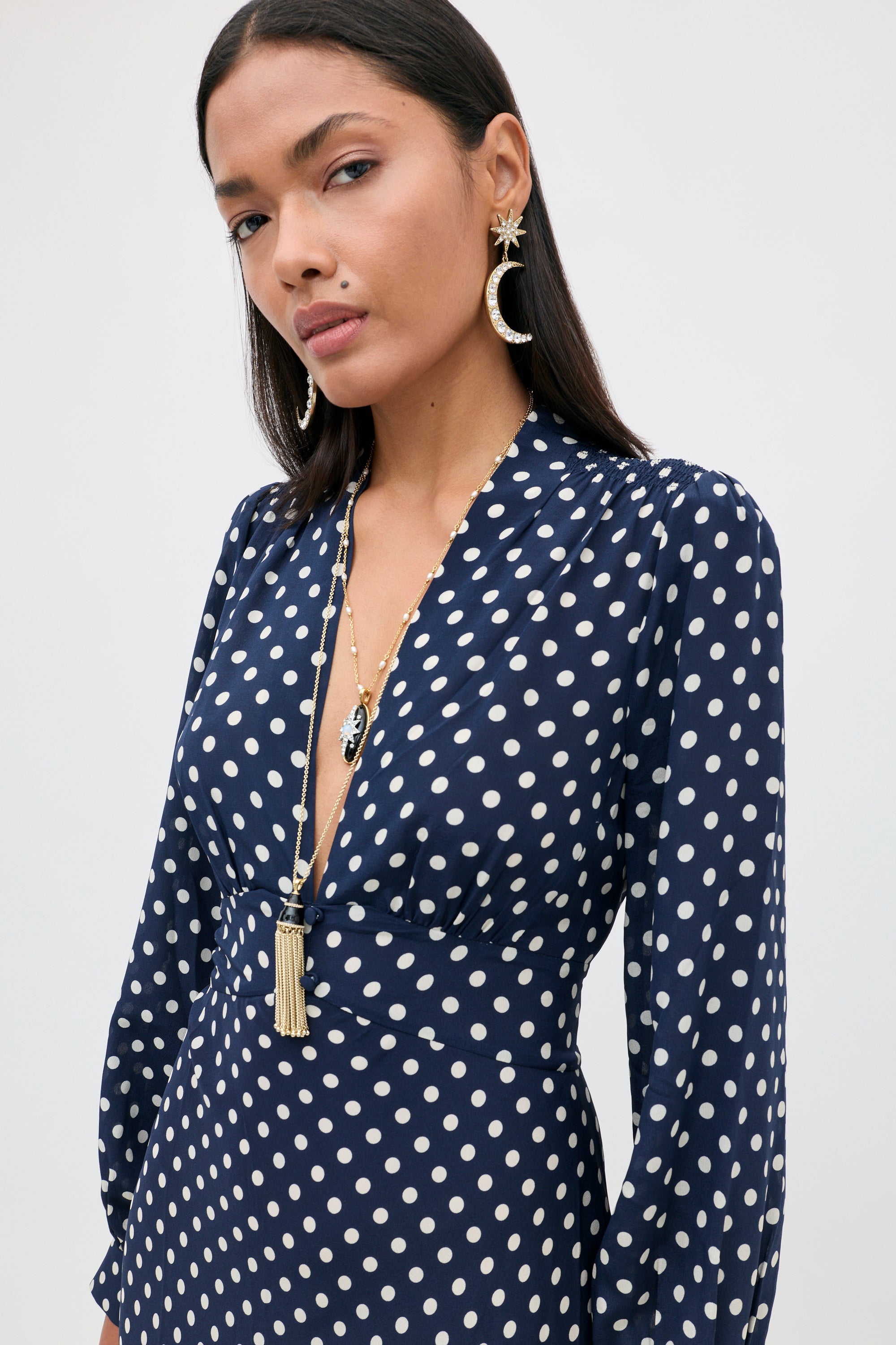 Emory Silk Maxi Dress in Runway Spot Navy | RIXO USA ⋆