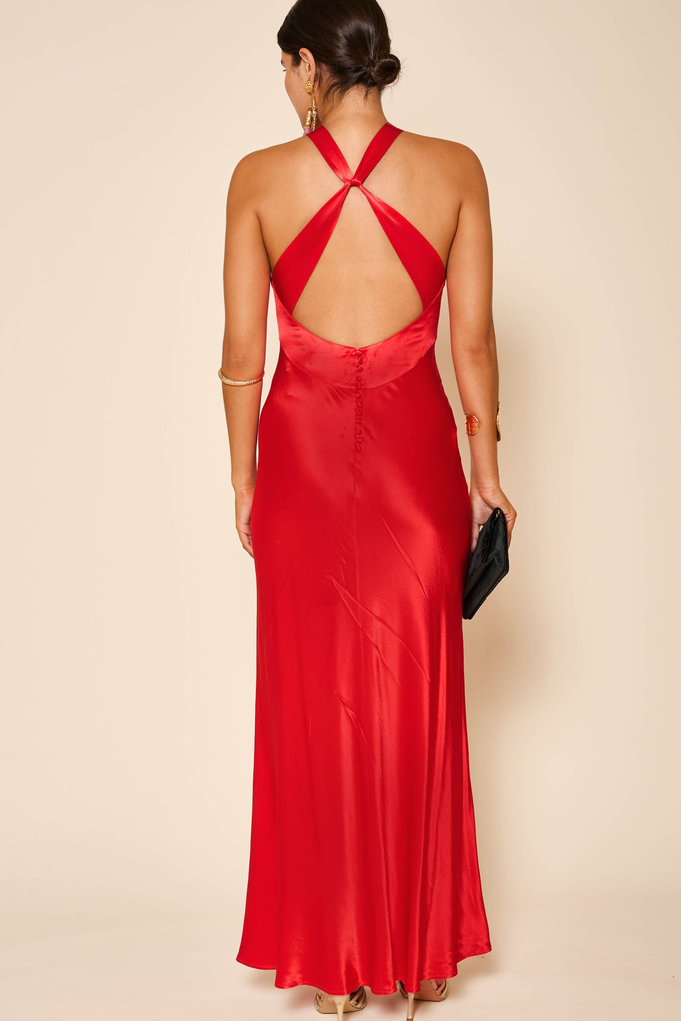 Losanna Satin Gown in Red | RIXO USA Losanna Satin Gown in Red | RIXO USA