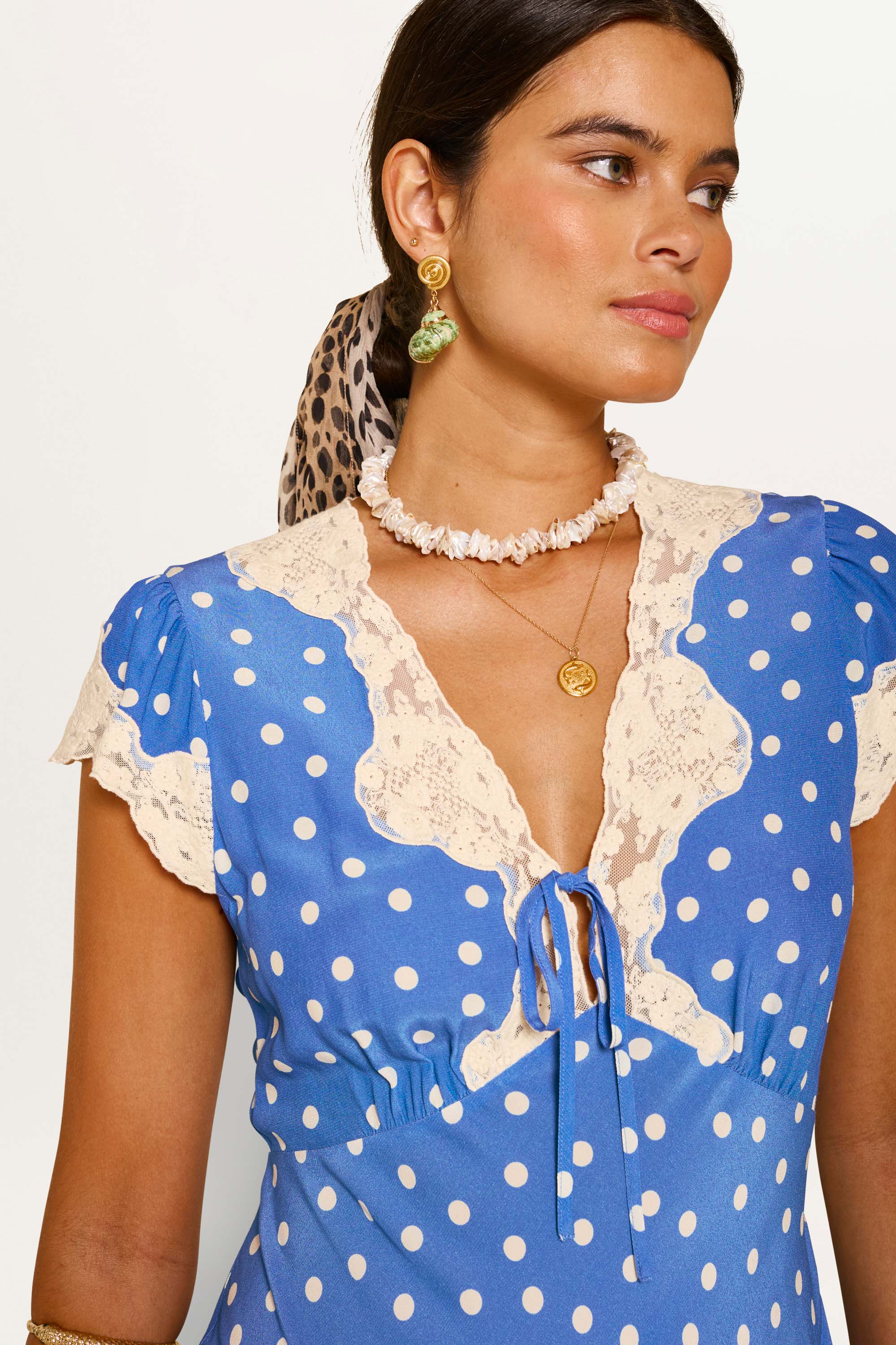 Amari Midi Dress in Bohemia Spot Blue | RIXO USA ⋆