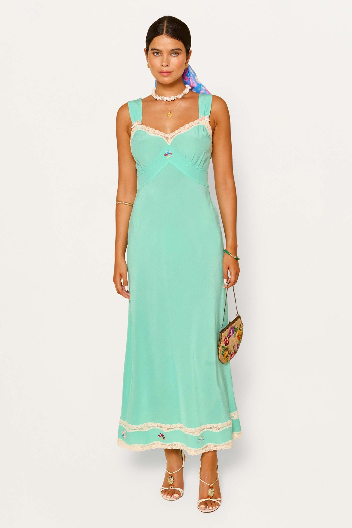 Lucie Midi Dress in Sea Green | RIXO USA Lucie Midi Dress in Sea Green | RIXO USA