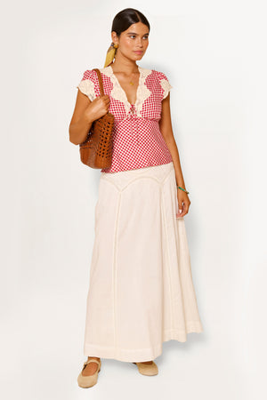 Vienne  -  Pansy Embroidery Ivory