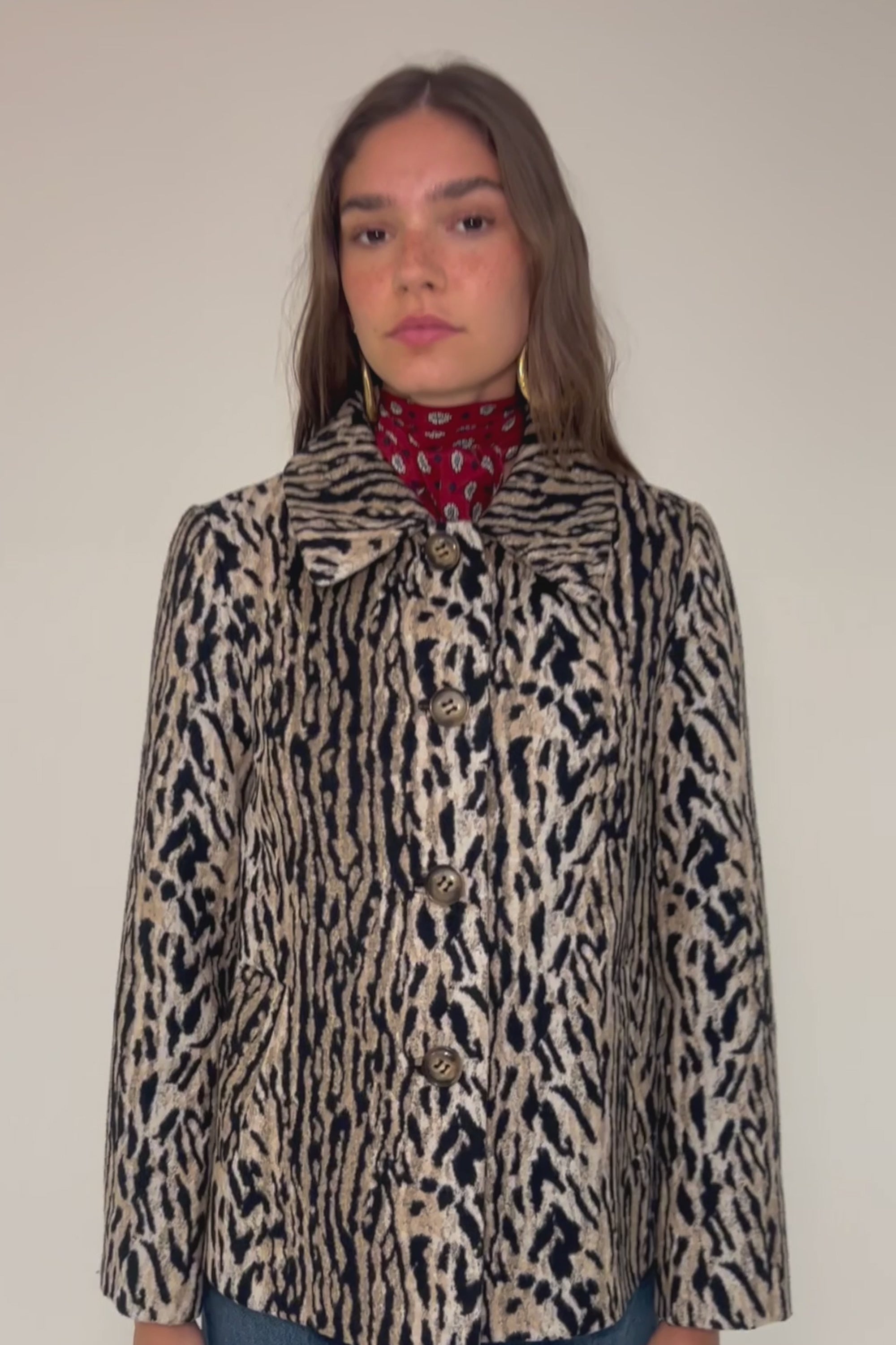 Tommie Leopard Jacket in Brown Bohemia Leopard | RIXO USA ⋆