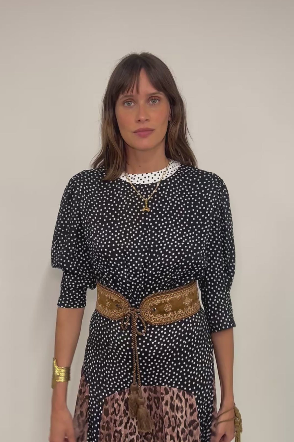 rixo meg leopard midi dress RIXO Meg Leopard Midi Polka Dot