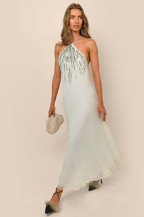 Occasion,Sequin Halter Gown