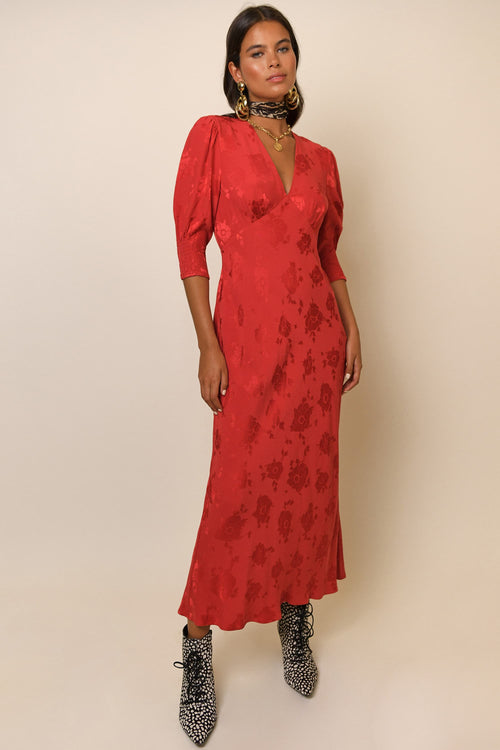 Zadie - Red Poppy Jacquard – RIXO ⋆