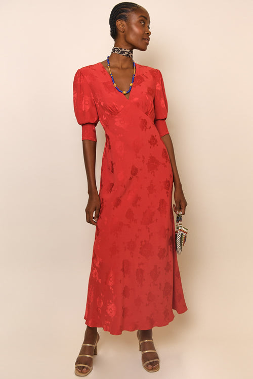 Zadie - Red Poppy Jacquard – RIXO ⋆