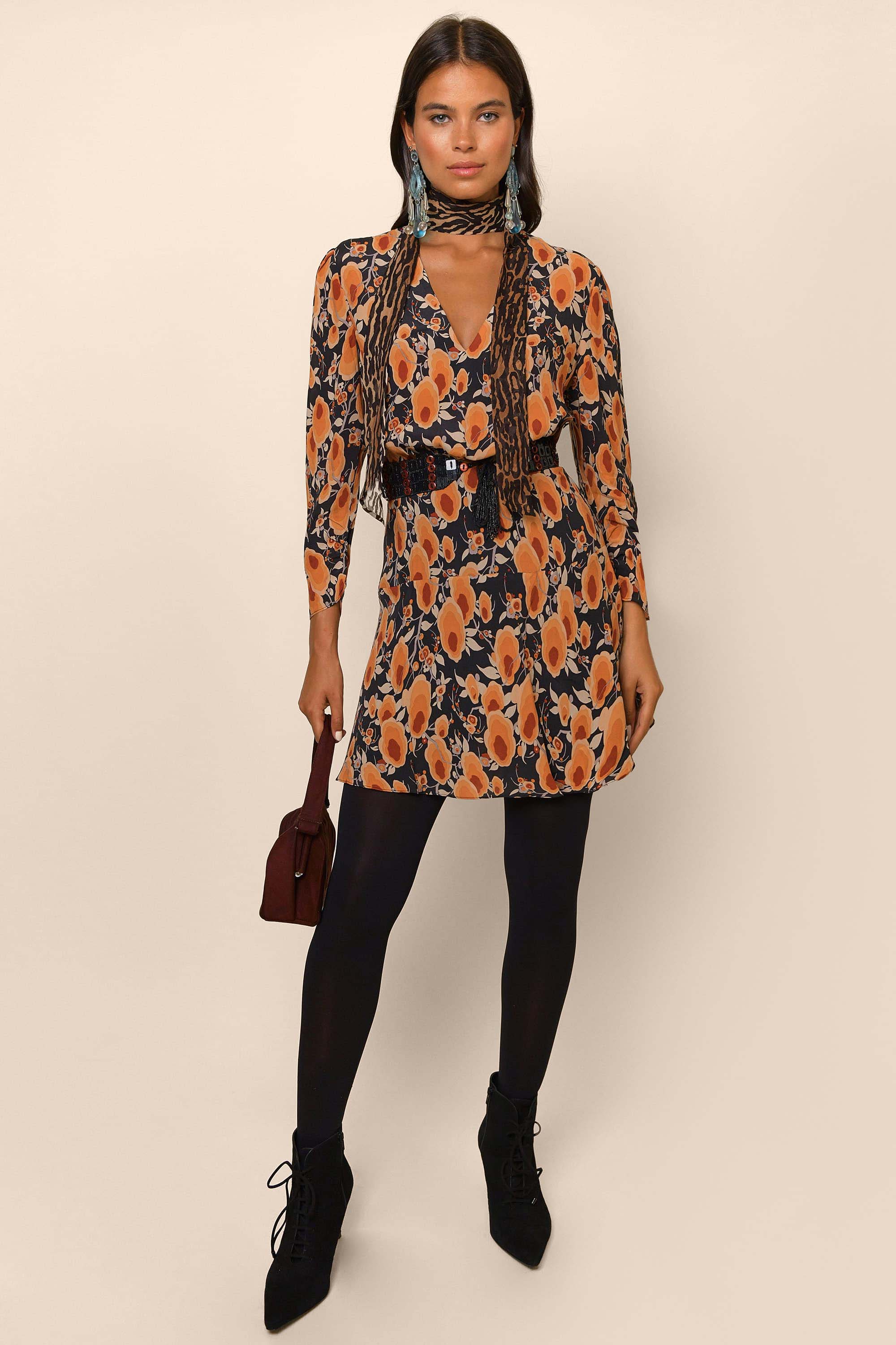 Warehouse orange hot sale leopard dress