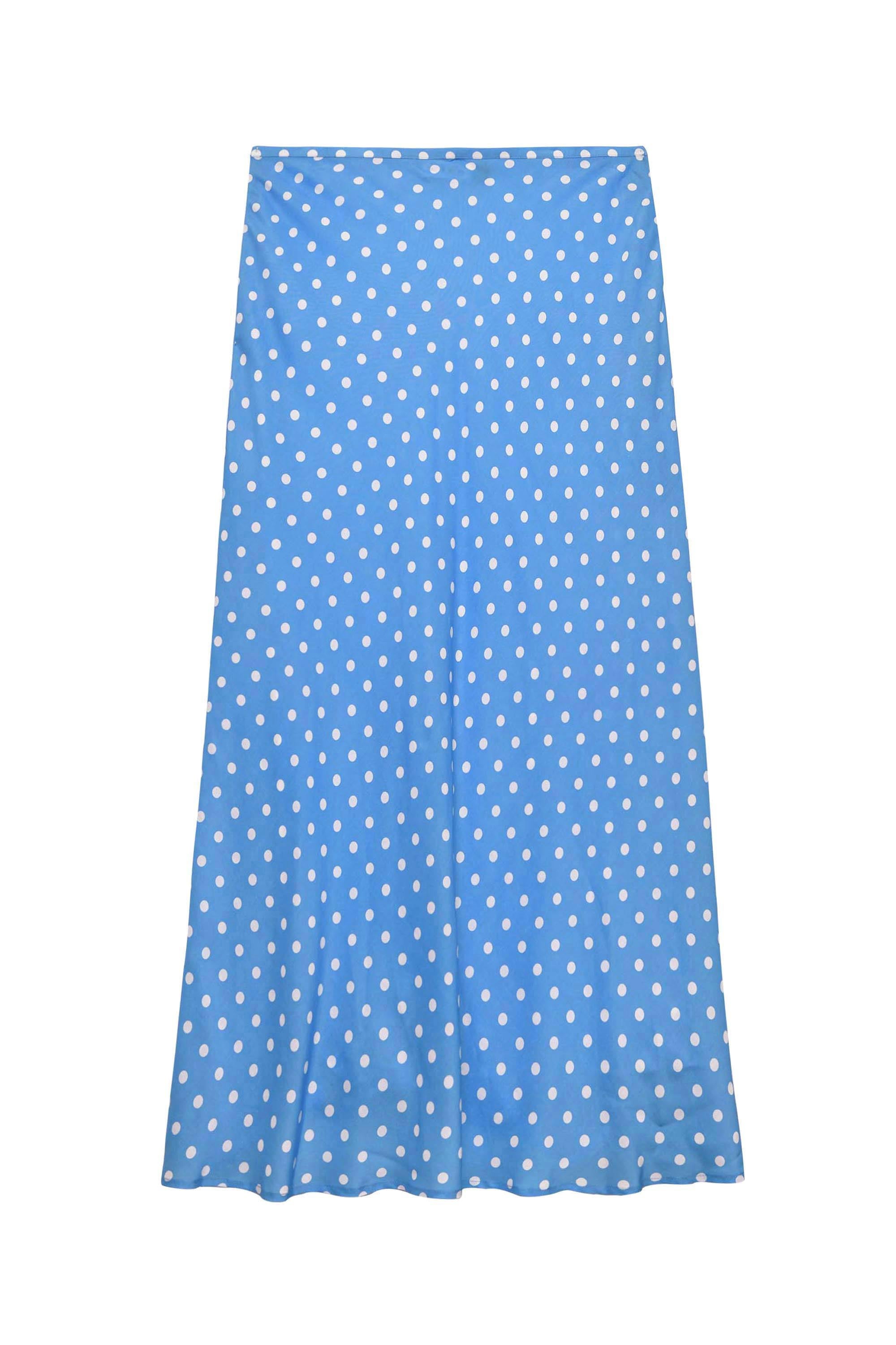 Blue skirt shop dot polka