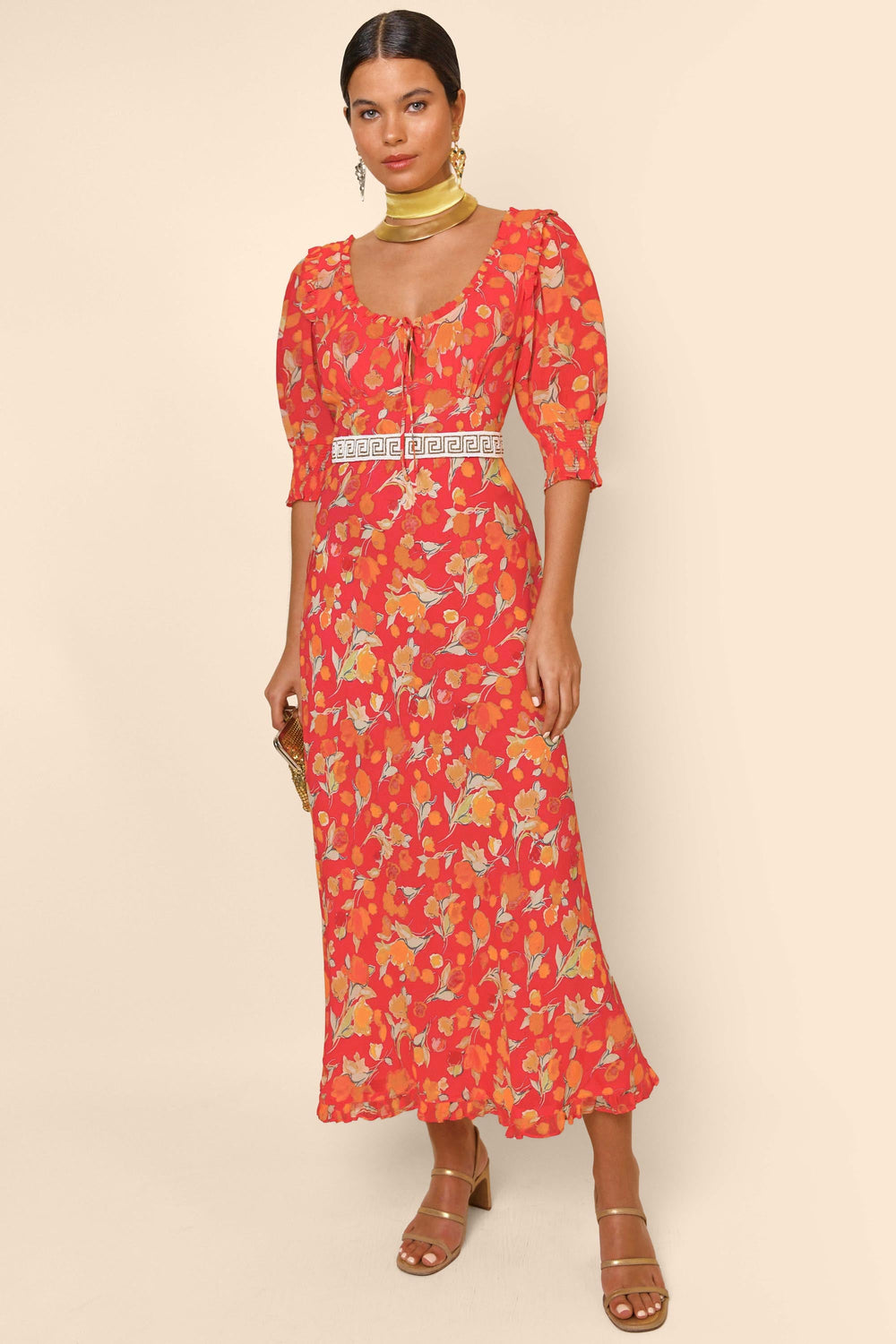 sathya - fontainhas floral coral – RIXO ⋆